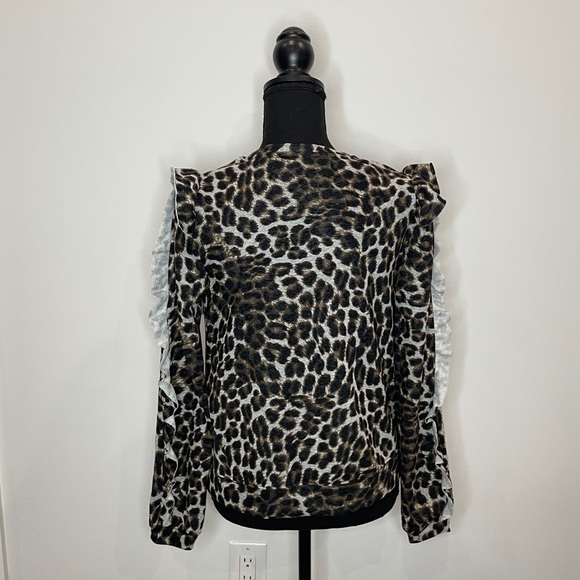 1. State Leopard Long Sleeve Ruffle Sweatshirt - Picture 7 of 10